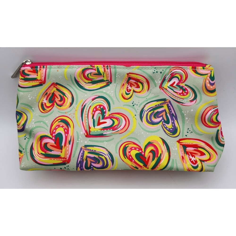 Vintage Clinique makeup bag Heart pattern